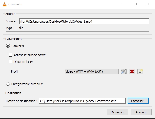 Convertir fichier VLC